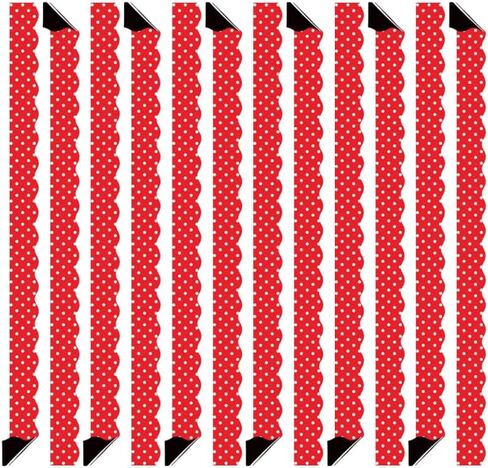 VOSAREA 12pcsMagnetic Bulletin Board Border - Dot Scalloped Borders for Classroom Whiteboard & Chalkboard - 24ft Magnetic Strips Trim for Teacher School Supplies & Office Decor (1.5" Wide) in Kuwait