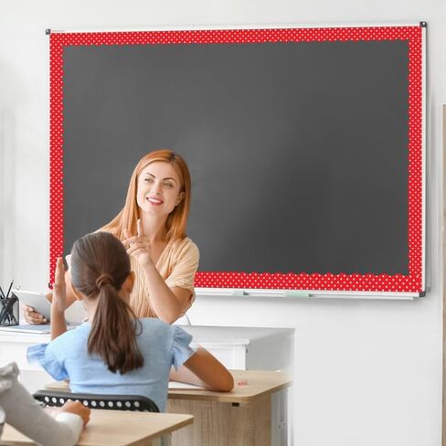 VOSAREA 12pcsMagnetic Bulletin Board Border - Dot Scalloped Borders for Classroom Whiteboard & Chalkboard - 24ft Magnetic Strips Trim for Teacher School Supplies & Office Decor (1.5" Wide) in Kuwait