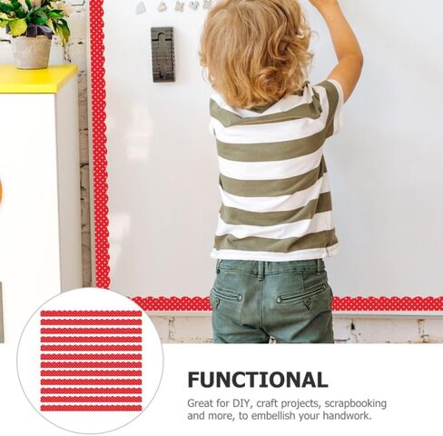 VOSAREA 12pcsMagnetic Bulletin Board Border - Dot Scalloped Borders for Classroom Whiteboard & Chalkboard - 24ft Magnetic Strips Trim for Teacher School Supplies & Office Decor (1.5" Wide) in Kuwait