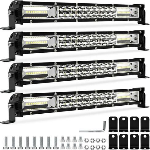 LED Light Bar kit for Truck - 12 inch 120W Slim LED Lights Bar, 12V 24V Tractor Led Work Lights,Waterproof Off-Road Driving Lights for Pickup Golf Cart Snowblower UTV Bumper,4Pcs in Saudi Arabia