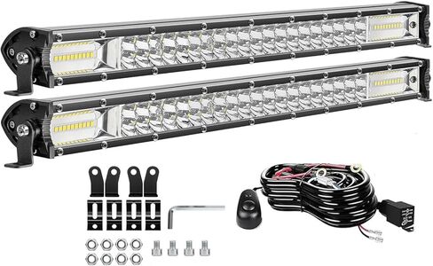 LED Light Bar kit for Truck - 12 inch 120W Slim LED Lights Bar, 12V 24V Tractor Led Work Lights,Waterproof Off-Road Driving Lights for Pickup Golf Cart Snowblower UTV Bumper,4Pcs in Saudi Arabia
