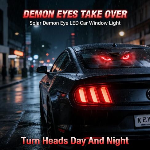 Devil Eyes Solar Car Light,Rechargeable Windshield Ambient Lights,5 Modes,Romantic Car Decor Outdoor Gift for Couples,Women,Men. in Kuwait
