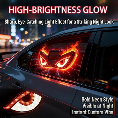 Devil Eyes Solar Car Light,Rechargeable Windshield Ambient Lights,5 Modes,Romantic Car Decor Outdoor Gift for Couples,Women,Men. in Kuwait