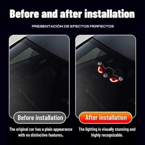Devil Eyes Solar Car Light,Rechargeable Windshield Ambient Lights,5 Modes,Romantic Car Decor Outdoor Gift for Couples,Women,Men. in Kuwait