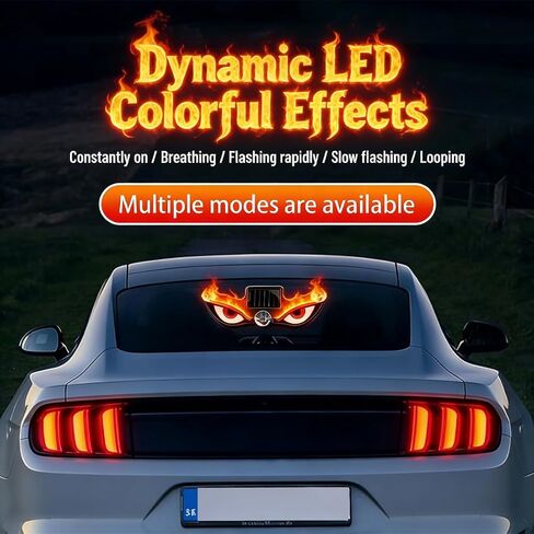 Devil Eyes Solar Car Light,Rechargeable Windshield Ambient Lights,5 Modes,Romantic Car Decor Outdoor Gift for Couples,Women,Men. in Kuwait