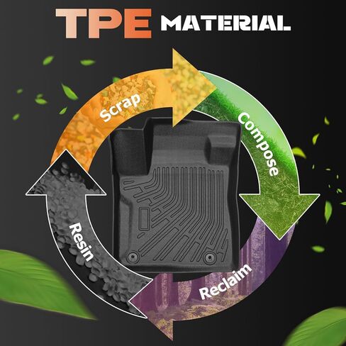 Floor Mats & Cargo Liner-Compatible with Murano 2017.5-2024 All Weather TPE Full Set Floor Liners Waterproof Anti-Slip Durable Automotive Floor Mats (Black) in Kuwait