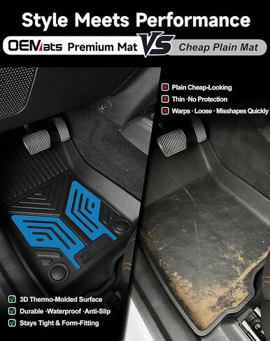 Premium Color TPE Floor Mats for Jeep Wrangler JL 2018-2026 4 Door Gas/MHEV Type (Not Fit for JK or PHEV) | Hydro Blue Wing Design | All-Weather Car Floor Liners Full Set 1st & 2nd Row Mats in Saudi Arabia