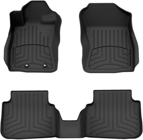 WeatherTech FloorLiner HP Custom Fit Floor Mats for Subaru Impreza, Crosstrek 1st & 2nd Row (441814-1-2IM), Black in Kuwait