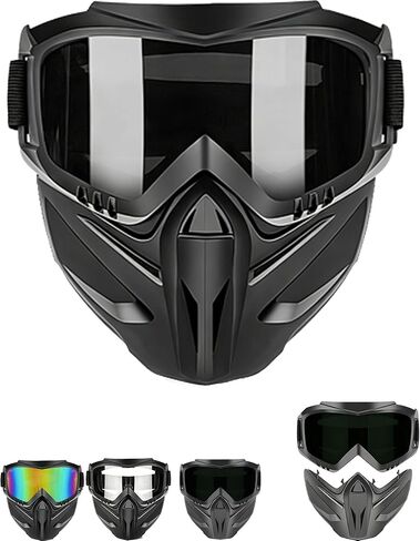 Detachable Full Face Goggle Mask, Anti-Fog HD Lens Face Shield with Adjustable Strap for Motorcycle Welding Cutting in Saudi Arabia