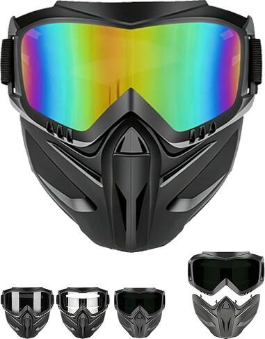 Detachable Full Face Goggle Mask, Anti-Fog HD Lens Face Shield with Adjustable Strap for Motorcycle Welding Cutting in Saudi Arabia