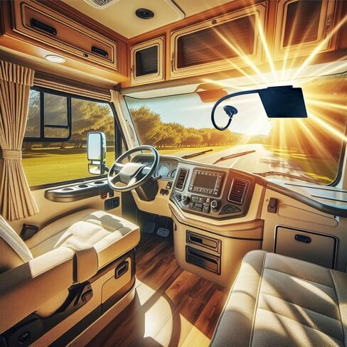 Eclipse Adjustable Visor Sun Shade by Dr. Organizer – Glare Blocker for Cars, Trucks, RVs & Boats – Compact 6"x4.5" Shade with 19.75" Arm, Suction Mount – Side Window Visor for Safer Driving in Saudi Arabia