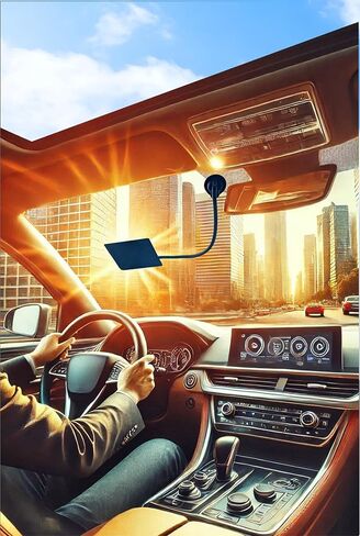 Eclipse Adjustable Visor Sun Shade by Dr. Organizer – Glare Blocker for Cars, Trucks, RVs & Boats – Compact 6"x4.5" Shade with 19.75" Arm, Suction Mount – Side Window Visor for Safer Driving in Saudi Arabia