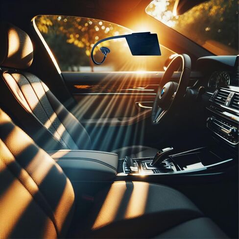 Eclipse Adjustable Visor Sun Shade by Dr. Organizer – Glare Blocker for Cars, Trucks, RVs & Boats – Compact 6"x4.5" Shade with 19.75" Arm, Suction Mount – Side Window Visor for Safer Driving in Saudi Arabia