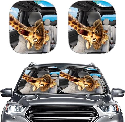 Sunflower 2pcs Car Windshield Sun Shade Block Uv Rays Keep Your Car Cooler Sun Shade Window Auto Interior Accessories Protect Universal Fits Cars,Suvs,Trucks in Saudi Arabia