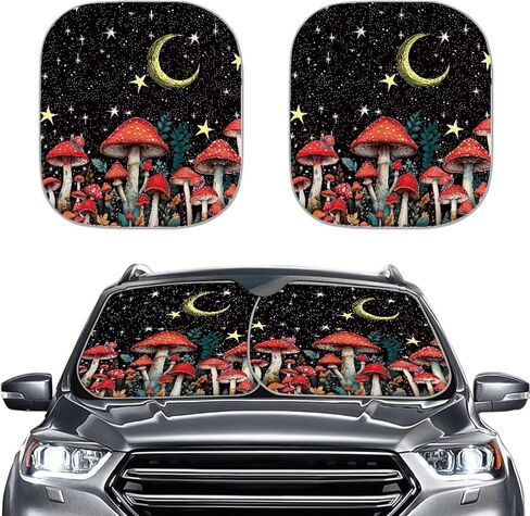Sunflower 2pcs Car Windshield Sun Shade Block Uv Rays Keep Your Car Cooler Sun Shade Window Auto Interior Accessories Protect Universal Fits Cars,Suvs,Trucks in Saudi Arabia