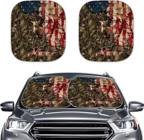Sunflower 2pcs Car Windshield Sun Shade Block Uv Rays Keep Your Car Cooler Sun Shade Window Auto Interior Accessories Protect Universal Fits Cars,Suvs,Trucks in Saudi Arabia