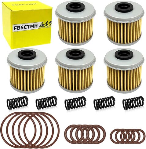 5 قطع مجموعة فلتر الزيت متوافقة مع CRF150RB CRF150R CRF250R CRF250X CRF450R CRF450X TRX450R TRX450ER استبدال الجزء # 15414-MEB-670 15412-MEN-671 in Kuwait