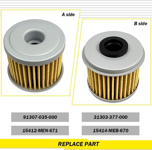 5 قطع مجموعة فلتر الزيت متوافقة مع CRF150RB CRF150R CRF250R CRF250X CRF450R CRF450X TRX450R TRX450ER استبدال الجزء # 15414-MEB-670 15412-MEN-671 in Kuwait
