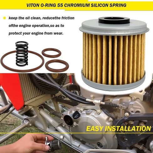 5 قطع مجموعة فلتر الزيت متوافقة مع CRF150RB CRF150R CRF250R CRF250X CRF450R CRF450X TRX450R TRX450ER استبدال الجزء # 15414-MEB-670 15412-MEN-671 in Kuwait