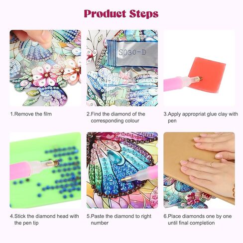 RICUVED Moon Diamond Art Hanging Kit for Adult, Flowers Special Shaped Diamond Painting Pendant Kit, Butterfly 5D Diamond Art Suncatchers Double Sided Hanging Window Art Ornament for Home Garden Decor in Saudi Arabia