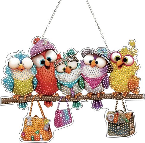 DIY Hanging Diamond Art Kit for Adults, 5D Acrylic Gem Art Window & Wall Pendant, Diamond Painting Ornament for Home Decor (Butterfly) in Saudi Arabia