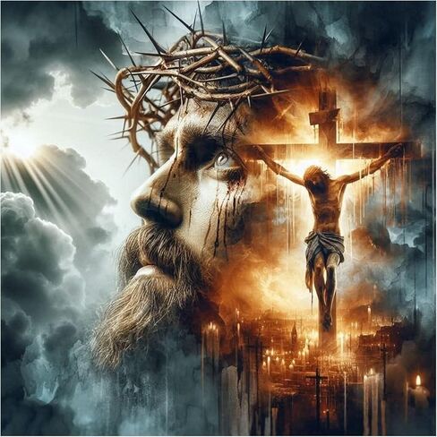FHBUBPUP Jesus Diamond Art Kits for Adults, Faith Diamond Painting Kits, Beginners DIY Full Drill Round Diamond Dot Gem Art Crafts Home Wall Decoration Gift 12×12Inch in Kuwait