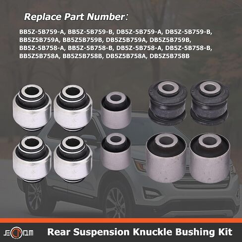 Rear Suspension Knuckle Bushing Kit 10 PCS Compatible With Ford Explorer 2011-2019, Police Interceptor Utility 2013-2019 Replace For DB5Z5B758B DB5Z5B759B BB5Z5B758A BB5Z5B759A in Kuwait