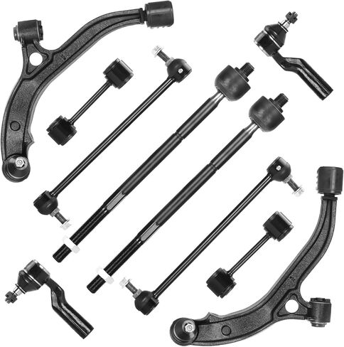 10pcs Front Lower Control Arm w/Ball Joint + Sway Bar + Tie Rod for Town & Country & Dodge Grand Caravan 2001-2004, Voyager 2001-2003, Suspension Kit K620004 K620005 K7258 K7301 EV405 ES3537 in Kuwait