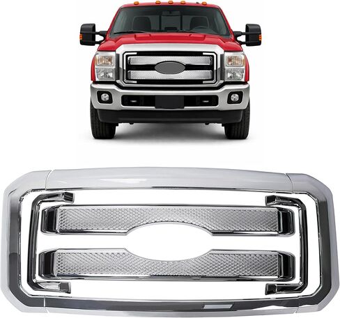 ALMULOO Grill Covers 8Pcs Compatible with 2011-2016 F250 F350 F450 F550 Super Duty Chrome Front Bumper Mesh Grille Covers in Saudi Arabia