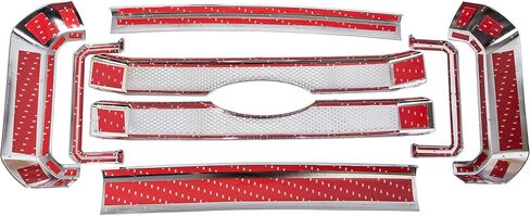 ALMULOO Grill Covers 8Pcs Compatible with 2011-2016 F250 F350 F450 F550 Super Duty Chrome Front Bumper Mesh Grille Covers in Saudi Arabia