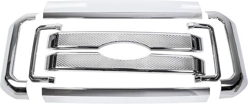 ALMULOO Grill Covers 8Pcs Compatible with 2011-2016 F250 F350 F450 F550 Super Duty Chrome Front Bumper Mesh Grille Covers in Saudi Arabia