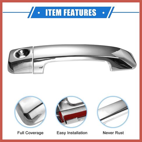 ACROPIX Car Door Handle Cover Kit Compatible for Toyota Tundra 2007-2018, Durable Plastic Silver Tone Car Parts in Kuwait
