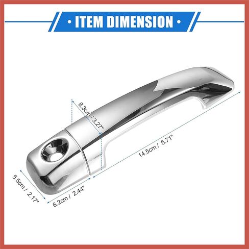 ACROPIX Car Door Handle Cover Kit Compatible for Toyota Tundra 2007-2018, Durable Plastic Silver Tone Car Parts in Kuwait