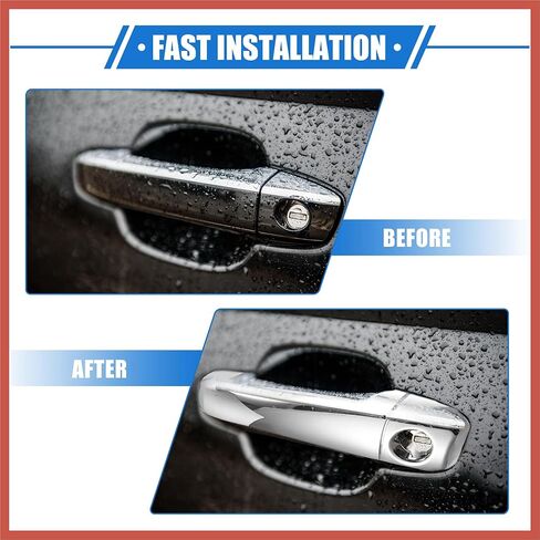 ACROPIX Car Door Handle Cover Kit Compatible for Toyota Tundra 2007-2018, Durable Plastic Silver Tone Car Parts in Kuwait
