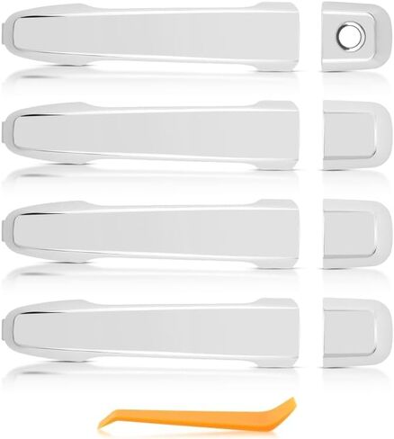 4Pcs Chrome Exterior Door Handle Front Rear Driver Passenger Side Compatible with 2009-2021 Toyota 4Runner Lexus GX460, 2009-2020 Toyota Land Cruiser, Replace# 69210-60100, 69211-60090, 69210-35180-B0 in Kuwait