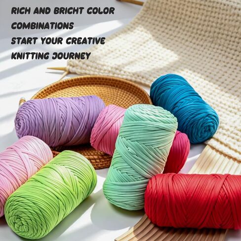 MESTOON 2 Pack Soft T-Shirt Yarn (Total 2000g/590yds), Suitable for Beginners' Crafts and DIY Knitting, Crocheting/Bags, Baskets, Coasters, Polyester Fabric Yarn. (Camel+Coffee) in Saudi Arabia