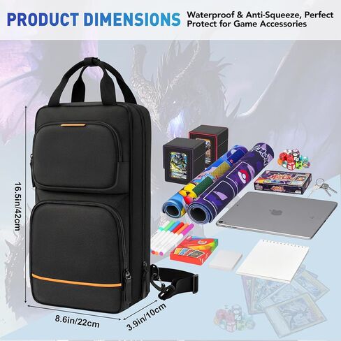 Playmat Tube Case for 2pcs L24’’x W14’’/L31’’x W15.5’’ Playmats, Gaming Mat Tube Organizer Bag with Card Pocket & Dice Holder & Shoulder Strap Fits for MTG, TCG, Trading Card Games, Travel in Kuwait