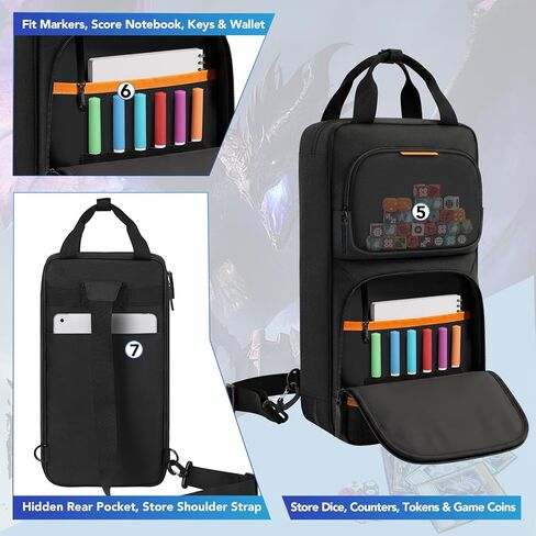 Playmat Tube Case for 2pcs L24’’x W14’’/L31’’x W15.5’’ Playmats, Gaming Mat Tube Organizer Bag with Card Pocket & Dice Holder & Shoulder Strap Fits for MTG, TCG, Trading Card Games, Travel in Kuwait