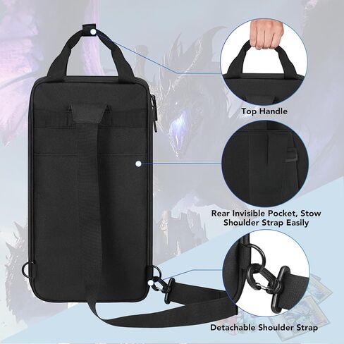 Playmat Tube Case for 2pcs L24’’x W14’’/L31’’x W15.5’’ Playmats, Gaming Mat Tube Organizer Bag with Card Pocket & Dice Holder & Shoulder Strap Fits for MTG, TCG, Trading Card Games, Travel in Kuwait