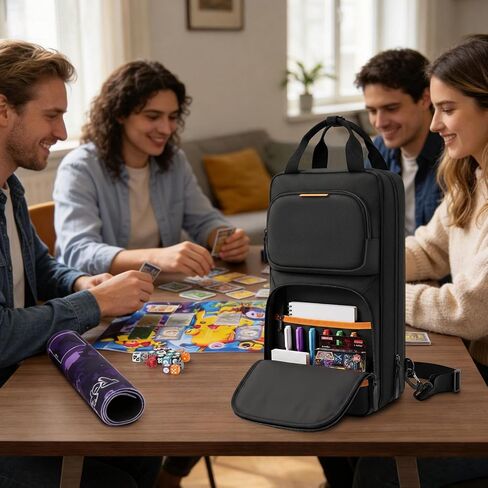 Playmat Tube Case for 2pcs L24’’x W14’’/L31’’x W15.5’’ Playmats, Gaming Mat Tube Organizer Bag with Card Pocket & Dice Holder & Shoulder Strap Fits for MTG, TCG, Trading Card Games, Travel in Kuwait