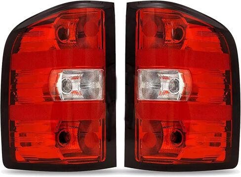 Headlight Taillight Assembly Fit For 2007-2013 Chevy Silverado 1500 2007-2014 Chevy Silverado 2500HD 3500HD Chrome Housing Amber Corner w/Red Taillights Rear Brake Lamp 22853027 22853028 in Saudi Arabia