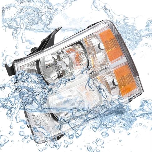 Headlight Taillight Assembly Fit For 2007-2013 Chevy Silverado 1500 2007-2014 Chevy Silverado 2500HD 3500HD Chrome Housing Amber Corner w/Red Taillights Rear Brake Lamp 22853027 22853028 in Saudi Arabia