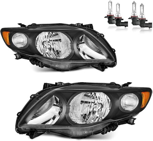 Headlights with Bulbs for 2009 2010 Toyota Corolla Halogen Headlamp Replacement, Driver & Passenger Side in Kuwait