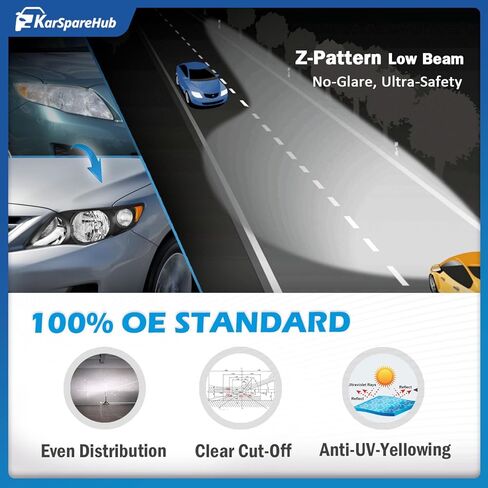 Headlights with Bulbs for 2009 2010 Toyota Corolla Halogen Headlamp Replacement, Driver & Passenger Side in Kuwait