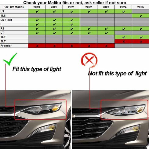 Driver Left Side Headlight Assembly W/Bulbs Compatible With 2019-2025 Chevy Malibu Projector Halogen Headlamp Replacement GM2502498 84650573 84494361 (Driver Side) in Saudi Arabia