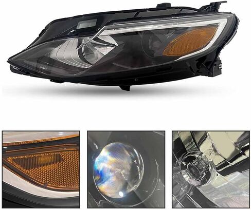 Driver Left Side Headlight Assembly W/Bulbs Compatible With 2019-2025 Chevy Malibu Projector Halogen Headlamp Replacement GM2502498 84650573 84494361 (Driver Side) in Saudi Arabia