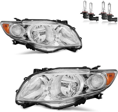 Headlights with Bulbs for 2009 2010 Toyota Corolla Halogen Headlamp Replacement, Driver & Passenger Side in Kuwait