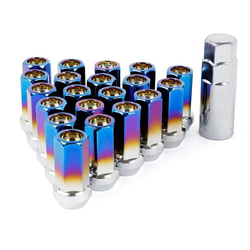 M12x1.5 Wheel Lug Nuts, Burnt Blue,Closed End 1.65" Tall 17mm Hex, 60 Degree Cone Seat, 20PCS/Set,Fits Aftermarket Wheels in Saudi Arabia