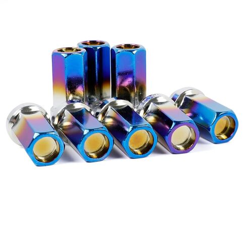 M12x1.5 Wheel Lug Nuts, Burnt Blue,Closed End 1.65" Tall 17mm Hex, 60 Degree Cone Seat, 20PCS/Set,Fits Aftermarket Wheels in Saudi Arabia
