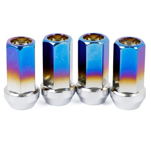 M12x1.5 Wheel Lug Nuts, Burnt Blue,Closed End 1.65" Tall 17mm Hex, 60 Degree Cone Seat, 20PCS/Set,Fits Aftermarket Wheels in Saudi Arabia